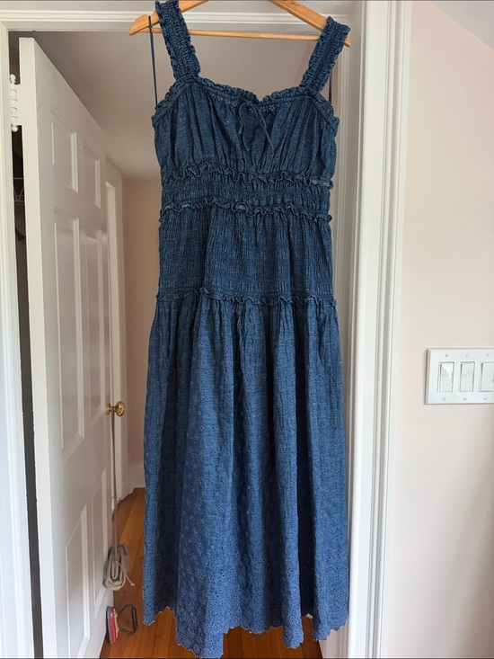 GAP Dresses & Skirts - GAP Blue Eyelet Sundress with Smocked Neckline
